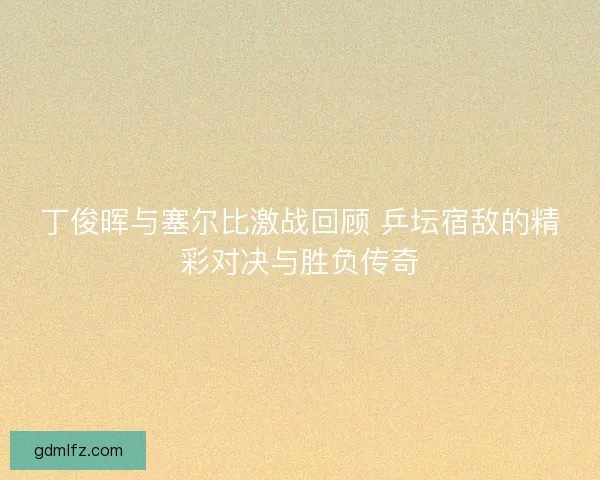 丁俊晖与塞尔比激战回顾 乒坛宿敌的精彩对决与胜负传奇