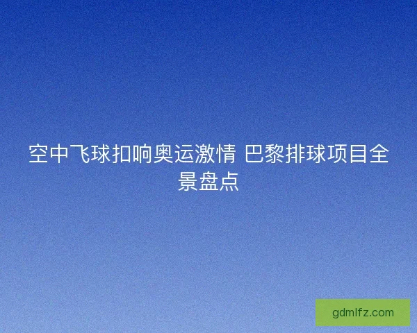 空中飞球扣响奥运激情 巴黎排球项目全景盘点
